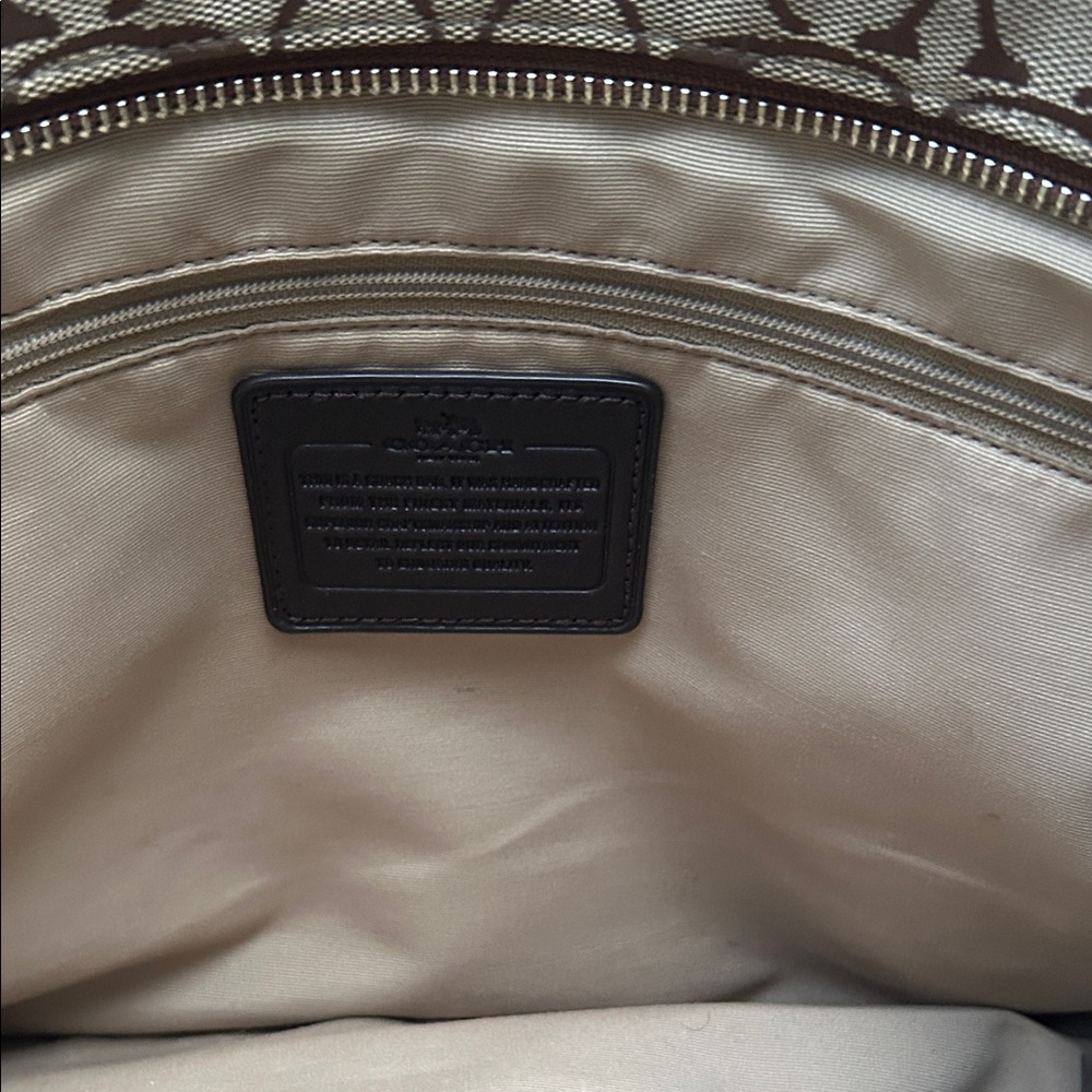 Coach Tan and Brown Signature Tote - Picture 8 of 9